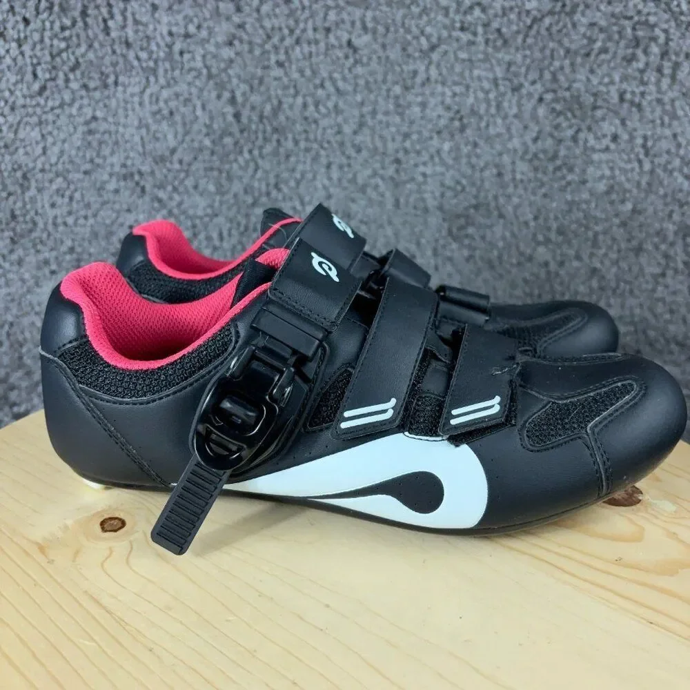 Peloton Black and Pink Cycling Shoes with White Accents